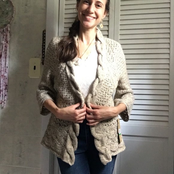 {NWT DKNY Jeans} Alpaca Blend Cardigan Sweater, L - Picture 3 of 8